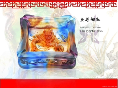 古法琉璃商务烟灰缸 瑧选厂家直销的办公雅器之选